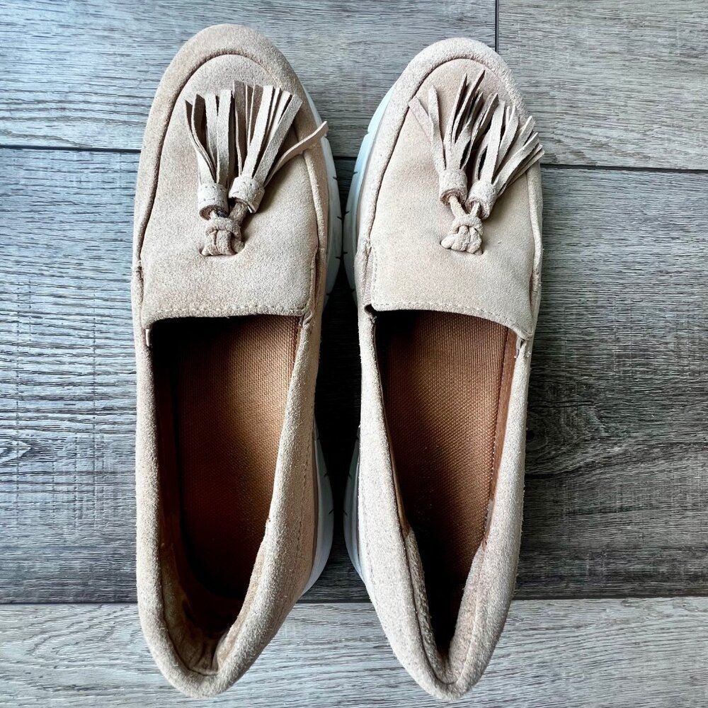 Vionic Quinn Suede Tassle Loafers Office Neutral Orthotic Comfort Shoes - Picture 9 of 10